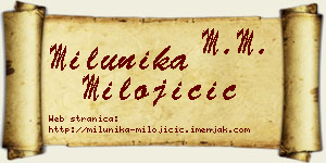 Milunika Milojičić vizit kartica